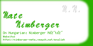 mate nimberger business card